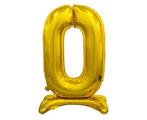 Picture of Balon foliowy B&C Cyfra stojąca 0 złota 74cm
