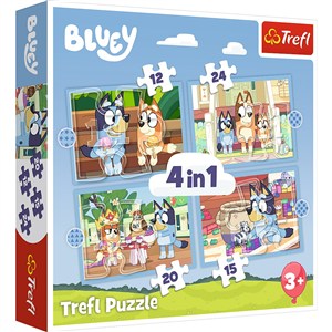 Obrazek Puzzle 4w1 Bluey i jego świat