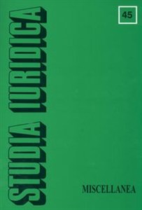 Picture of Studia Iuridica Tom 45 Miscellanea