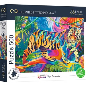 Obrazek Puzzle Color Splash: Tiger Encounter 500 37453