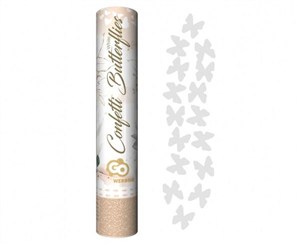 Obrazek Konfetti pneumatyczne białe motylki 30cm