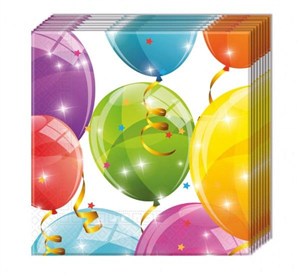 Obrazek Serwetki Sparkling Balloons 33x33cm 20szt