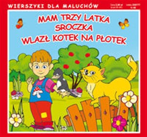 Obrazek Mam trzy latka Sroczka Wlazł kotek na płotek Wierszyki dla maluchów