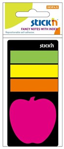 Obrazek Zakładki indeksujące neon + notes jabłuszko