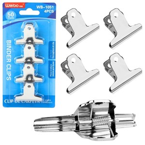 Obrazek Klipsy metalowe biurowe 4szt 50mm