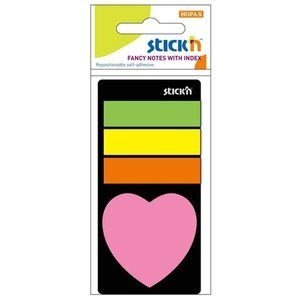 Obrazek Zakładki indeksujące neon + notes serduszko