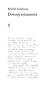 Dowody toż... - Michał Sobelman -  Książka z wysyłką do UK