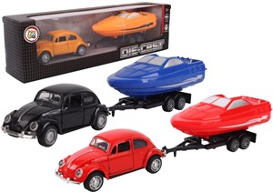 Obrazek Samochód z łodzią na przyczepie metal mix